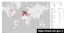 نقشه جهانی شیوع آبله میمون در دنیا - مرکز کنترل و پیشگیری از بیماری آمریکا