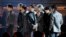 BTS menampilkan "Butter" di panggung Grammy Awards ke-64 di Las Vegas, Minggu, 3 April 2022. (AP/Chris Pizzello)