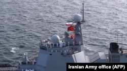资料照：中国、俄罗斯和伊朗海军在印度洋举行联合军演。（2022年1月21日）