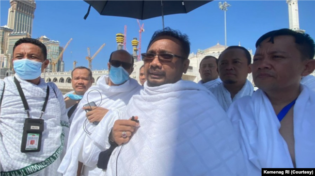Menag Yaqut Cholil Qoumas usai tunaikan umrah wajib. (Foto: Courtesy/Kemenag)