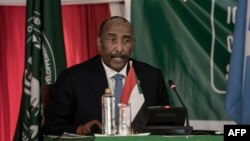 FILE — Sudan's President of the Transitional Sovereignty Council Abdel Fattah al-Burhan delivers a speech during the 39th IGAD extraordinary summit in Nairobi on July 5, 2022.