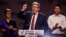 Jean-Luc Melenchon, leader de La France Insoumise, prononce un discours après les premiers résultats du second tour des élections législatives françaises, au siège de NUPES à Paris, France, le 19 juin 2022.