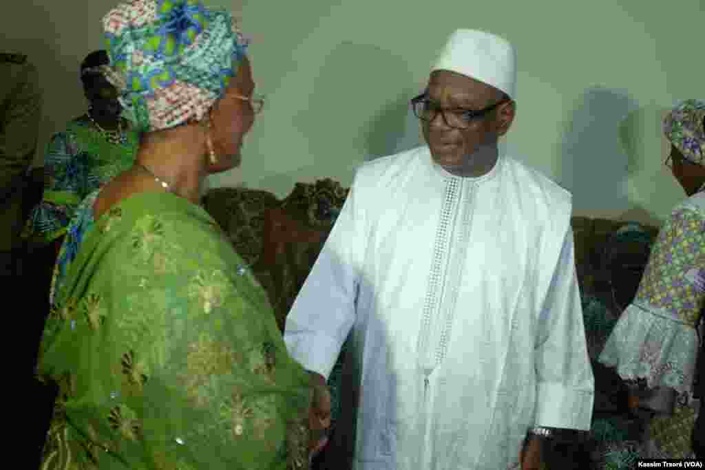 Le président du Mali Ibrahime Boubacar Kéita lors de la célébration du 8 mars à Bamako, Mali.