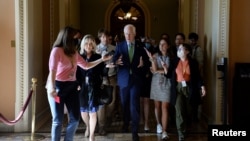 U.S. Sen. John Cornyn (R-Texas) is questioned by reporters at the U.S. Capitol in Washington, June 21, 2022.
