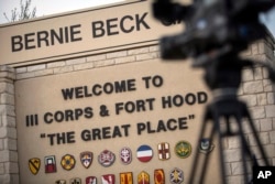 FILE - An entrance at Fort Hood, Texas, currently named for a Confederate general, is slated to be renamed Fort Cavazos, in honor of Richard Cavazos, the first Hispanic American four-star general.