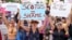 Abortion-rights activist rally at the Indiana Statehouse following Supreme Court's decision to overturn Roe v. Wade, June 25, 2022 in Indianapolis, Indiana. 