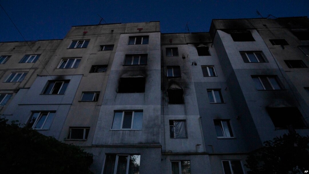 Russian air fire damaged hundreds of homes, including that of 70-year-old Valentyna Klymenko, in the Borodyanka, Kyiv region of Ukraine. Photograph taken on June 28, 2022.