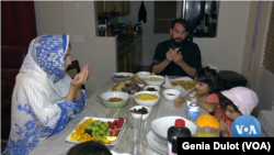 Abu Baker Samoon and his family at home in California