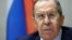 FILE: Russian Foreign Minister Sergei Lavrov looks into the camera during a news conference after his meeting with U.S. Secretary of State Antony Blinken about tensions over Ukraine, in Geneva, Switzerland,. Taken 1.21.2022