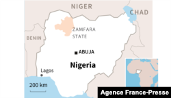 Peta negara bagian Zamfara, Nigeria.