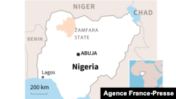 A map of Nigeria showing Zamfara State.