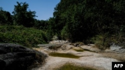 The Salindres River is totally dried as a heat wave broke a string of records in France, June 17, 2022. 