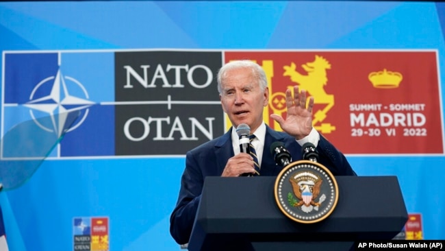 Presidenti Biden gjatë konferencës për shtyp (30 qershor 2022)