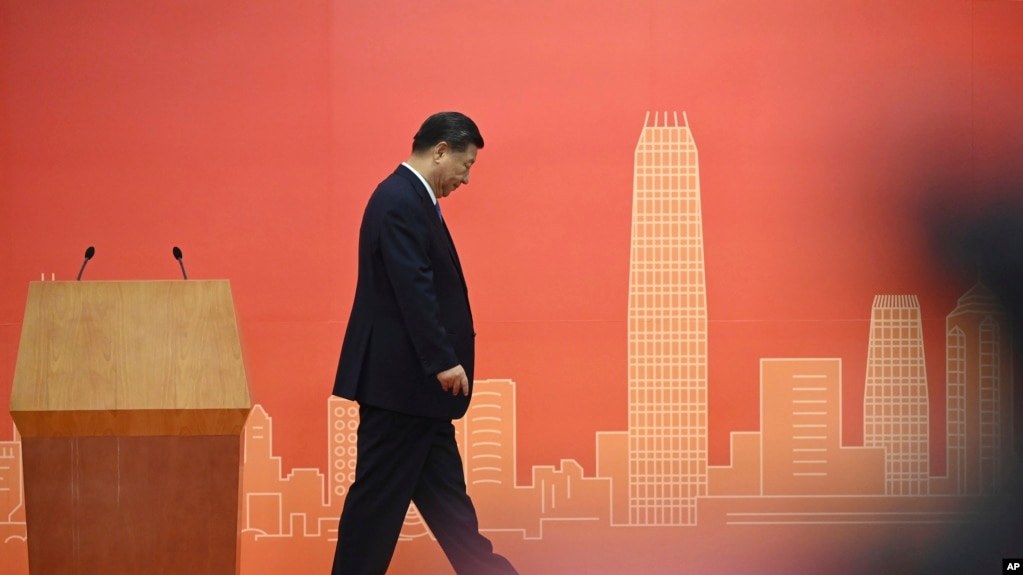 中国国家主席习近平2022年6月30日到香港出席主权移交25周年庆祝活动。(photo:VOA)