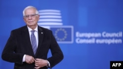 European Union foreign policy chief Josep Borrell arrives for the EU-Western Balkans leaders' meeting in Brussels, June 23, 2022.