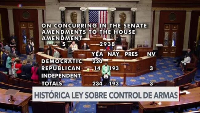 Congreso de EEUU aprueba histórico proyecto de ley de control de armas