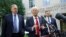 Peter Navarro, adviser to former U.S. President Donald Trump, flanked by lawyers John Rowley and John Irving, speaks after his arraignment on contempt of Congress charges, at U.S. District Court in Washington, June 17, 2022. 
