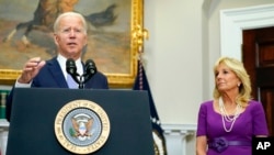 President Joe Biden speaks before signing into law S. 2938, the Bipartisan Safer Communities Act gun safety bill, in the Roosevelt Room of the White House in Washington, Saturday, June 25, 2022. 