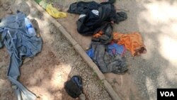 Some clothes were left behind by inmates as they escaped the Kuje prison in Abuja, which was attacked by gunmen July 5, 2022. (Timothy Obiezu/VOA)