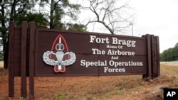 FILE - Fort Bragg, in North Carolina, honors a Confederate general, and could soon be renamed Fort Liberty. 
