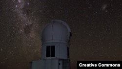 FILE - The SkyMapper telescope sits beneath the Magellanic Clouds at Siding Spring Observatory in 2018. (Bill Roberts/Creative Commons)
Photo courtesty Bill Roberts.