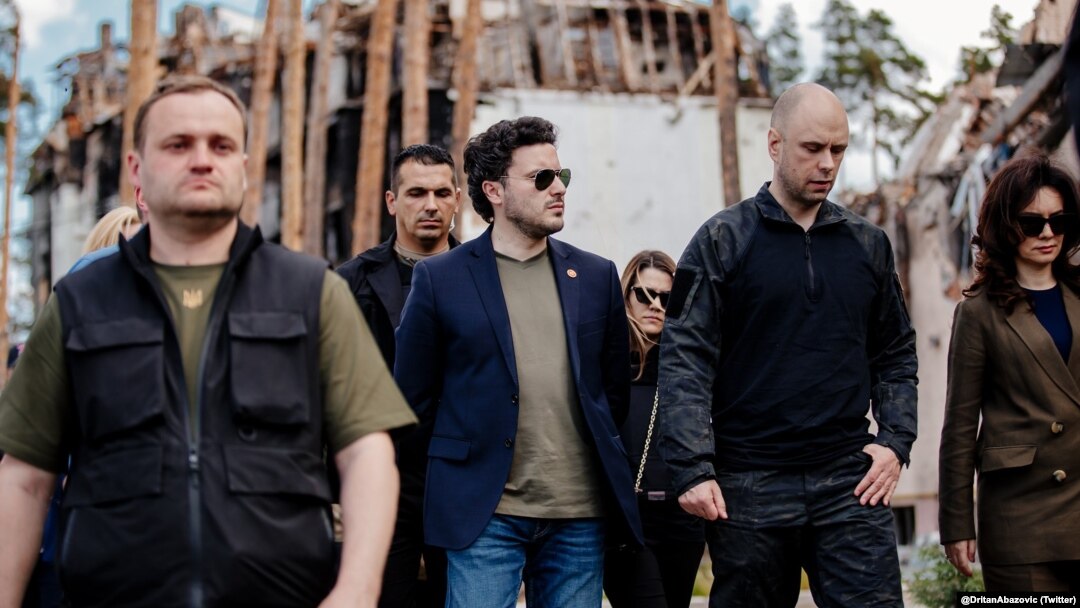 Crnogorski premijer Dritan Abazović u poseti ukrajinskom gradu Irpinu (Twitter)