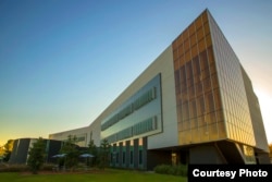 Outside the Mathematics, Business and Computer Center at Orange Coast College in Orange County, California.