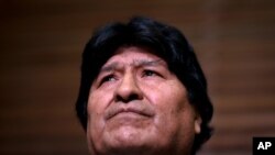 El expresidente de Bolivia, Evo Morales, durante una conferencia de prensa sobre el rechazo a su plan de postularse para senador en Buenos Aires en Argentina, viernes 21 de febrero de 2020.