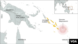 Wilayah yang terkena musibah gempa bumi di Kepulauan Solomon (Foto: peta wilayah kepulauan Solomon).