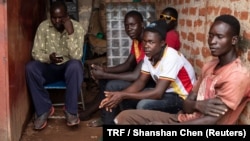 Youths sit in the Baka Youth Training Center in Gulu, Uganda, March 29, 2018. 