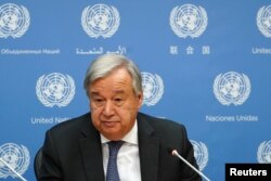 Sekjen PBB, Antonio Guterres di Markas Besar PBB, di New York, 18 September 2019. (Foto: dok).