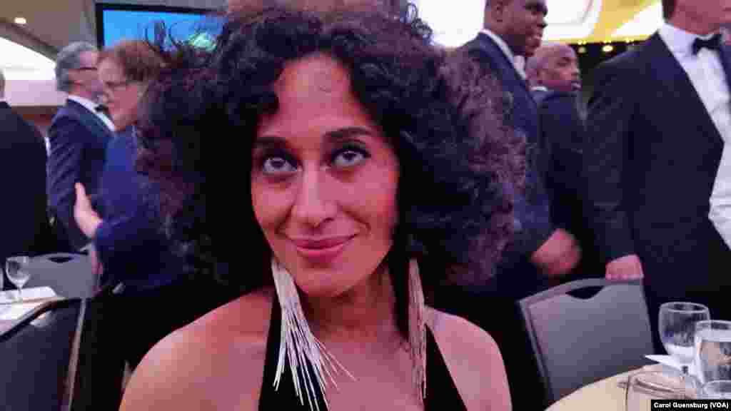 Tracee Ellis Ross of the ABC sitcom "Blackish" poses at the White House Correspondents Association dinner at the Washington Hilton in Washington, D.C., April 30, 2016. 