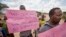 Kenyan Muslims demonstrate against Thursday's attack and in solidarity with non-Muslims who were targeted, on a street in Garissa, Kenya, April 3, 2015.