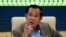 FILE - In this file photo taken on September 17, 2021, Cambodia's Prime Minister Hun Sen gestures during a press conference at the Peace Palace in Phnom Penh.