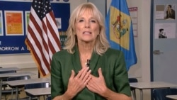 In this image from video, Jill Biden, wife of Democratic presidential candidate former Vice President Joe Biden, speaks during the second night of the Democratic National Convention on Tuesday, Aug. 18, 2020.