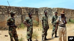 Ethiopian soldiers patrol in the town of Baidoa in Somalia (file photo).