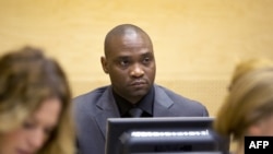 Germain Katanga, mantan pemimpin milisi Kongo saat mengikuti sidang Mahkamah Kejahatan Internasional (ICC) di Den Haag, Belanda (23/5).