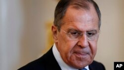 FILE - Russian Foreign Minister Lavrov in Moscow, Russia. 