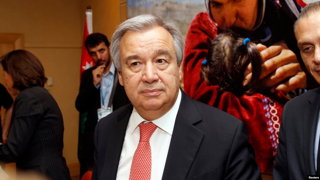 Kepala badan urusan pengungsi PBB (UNHCR) Antonio Guterres mengimbau dana $8,4 miliar untuk pengungsi Suriah (foto: dok).