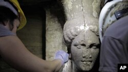 Sculptures Found in Unexplored Ancient Greek Tomb