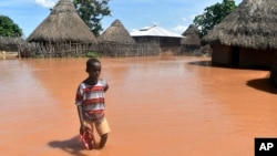 کینیا کے ساحلی علاقے تانا میں شدید بارشوں کے بعد آبادیاں سیلابی پانی میں گھر گئی ہیں۔ 27 اپریل 2018