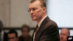 FILE - In this Feb. 15, 2006, file photo, Attorney David S. Buckel at the New Jersey Supreme Court in Trenton, N.J. Buckel, a well-known gay rights lawyer and environmental advocate burned himself to death on April 14, 2018.