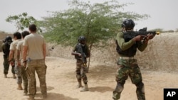 Entrainement des forces spéciales nigérianes à Mao au Tchad le 7 mars 2015.