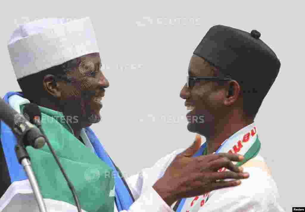 Attahiru Bafarawa and Nuhu Ribadu in Lagos January 14, 2011.