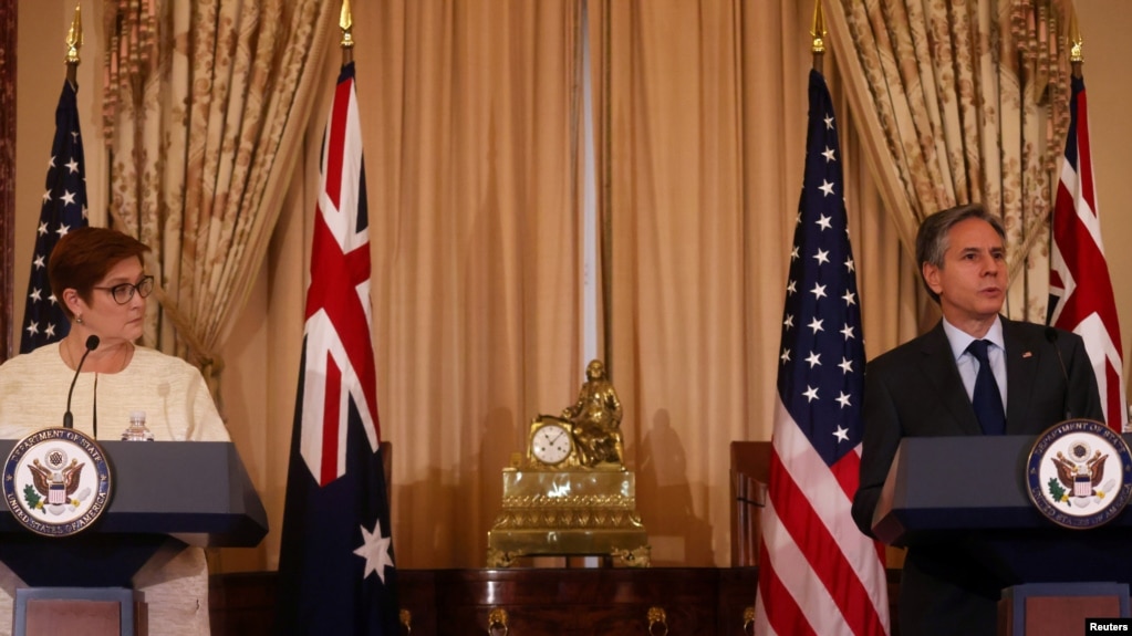 Secretary Blinken holds a joint press availability with Australian Foreign Minister Payne(photo:VOA)