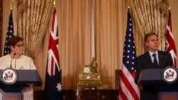 美國國務卿布林肯與澳大利亞外長佩恩共同見記者（路透社2021年5月13日）