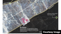 Rukban border crossing and encampment of Syrian asylum seekers. (Credit: Human Rights Watch)
