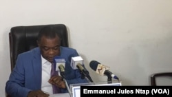 Peter Essoka, président du Conseil national de la communication, au Cameroun, le 11 mars 2018. (VOA/Emmanuel Jules Ntap)