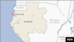 FILE: Map of Gabon showing capital Libreville. 