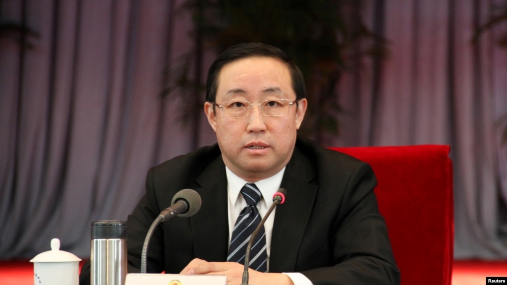2011年1月17日北京市公安局局长傅正华在北京举行的一次会议上。他在2018年3月成为司法部长。(photo:VOA)